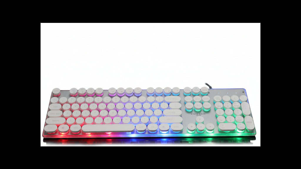 Neon Glow Retro Gaming Keyboard – Rainbow Backlit 104-Key