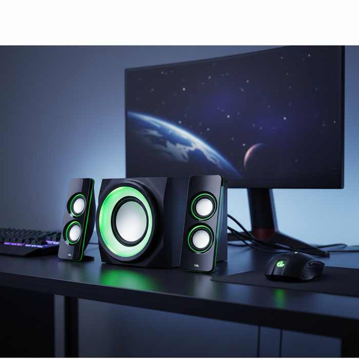 Cyber Acoustics CA-SP34BT 2.1 Bluetooth Speaker System with LED Lights