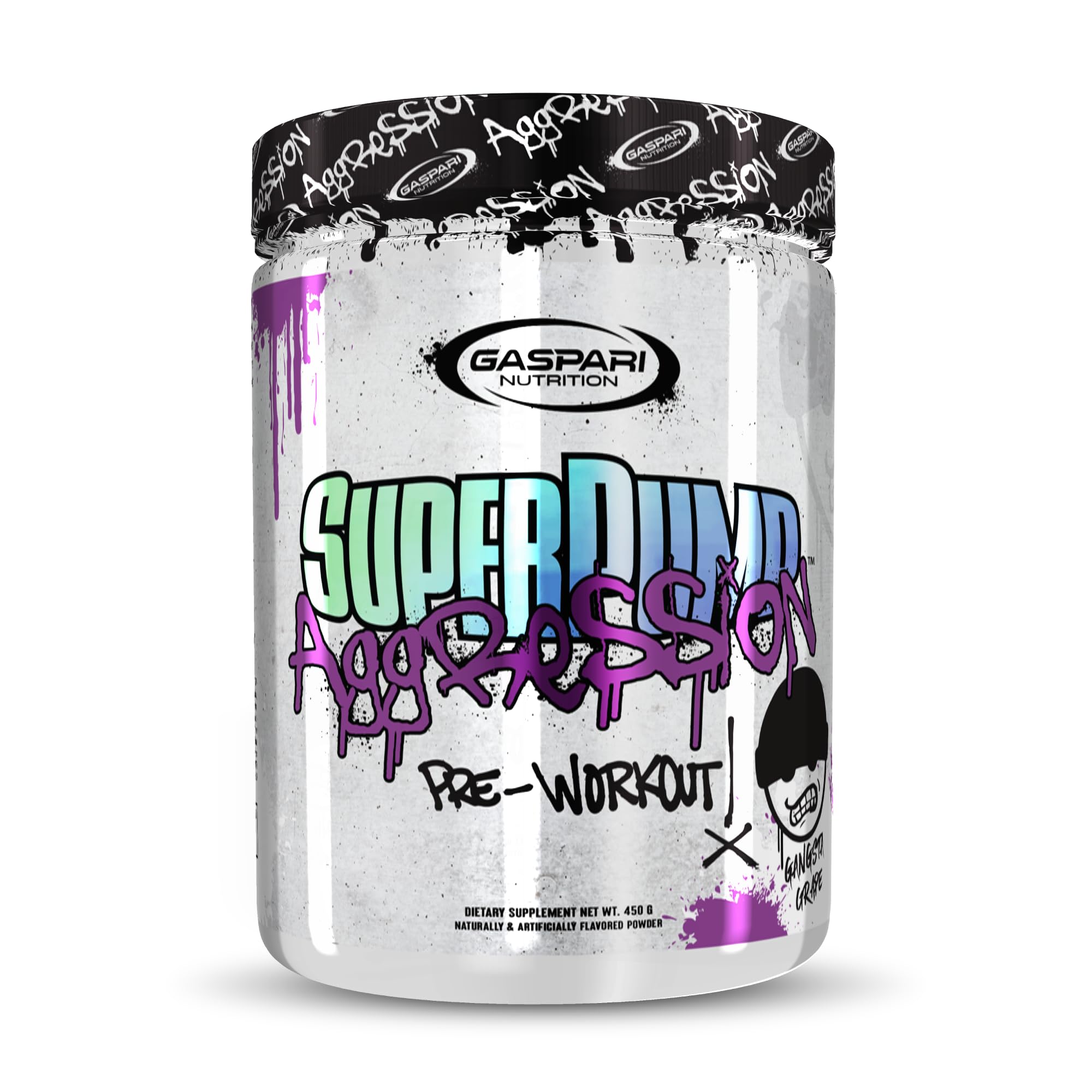 Gaspari Nutrition SuperPump Aggression Pre-Workout: Energy Focus Endurance Recovery Creatine and Caffeine 25 Servings (Gangsta Grape)