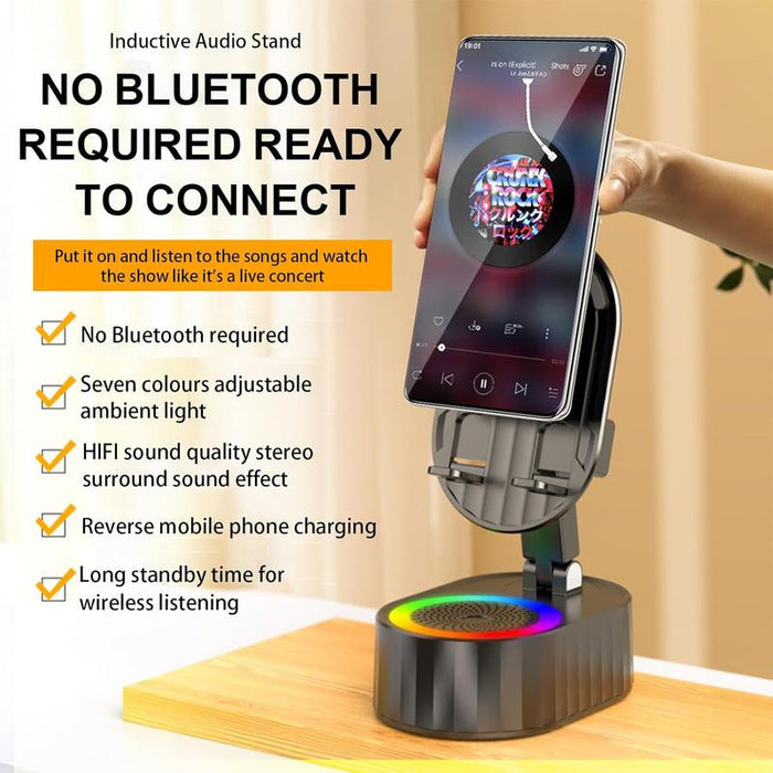 Supporto per telefono con altoparlante Bluetooth wireless (suono surround HD)