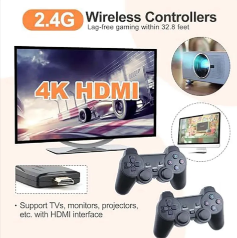 M8 Portable Gaming Console with Wireless Controllers (64GB)