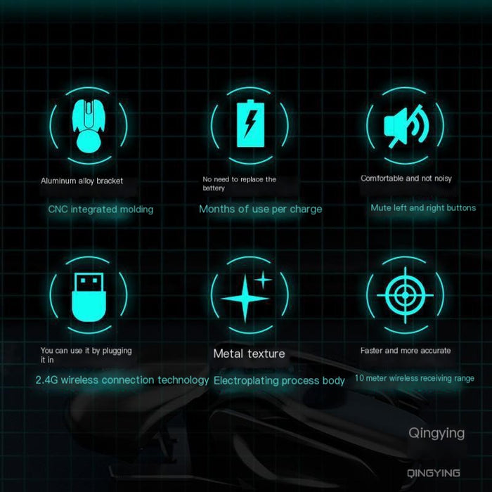 Mouse wireless silenzioso ricaricabile (lega di alluminio)