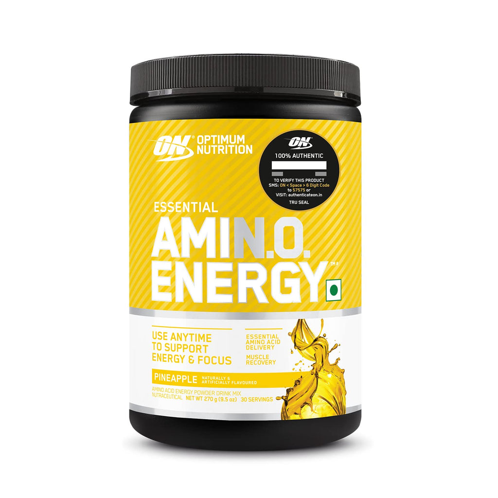 Optimum Nutrition Amino Energy - Pre Workout with Green Tea BCAA Amino Acids Keto Friendly Green Coffee Extract Energy Powder - Pineapple 30 Servings