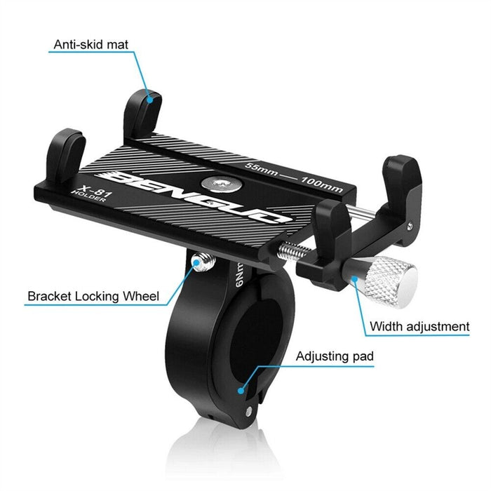 Aluminum Motorcycle & Bicycle Phone Holder – Handlebar Mount