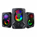 Gaming speaker set with RGB lighting on a white background