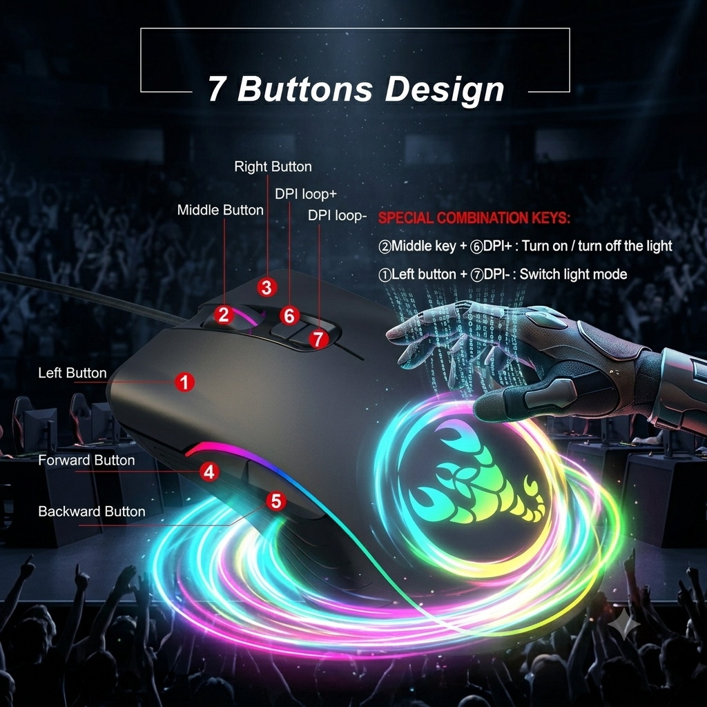 Glowing Wired Gaming Mouse