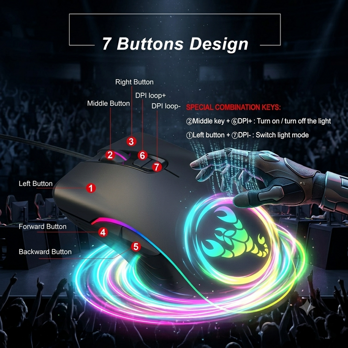 Glowing Wired Gaming Mouse