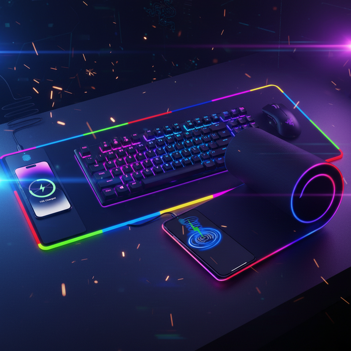 Wireless Charging RGB Mouse Pad (Large Desk Mat)