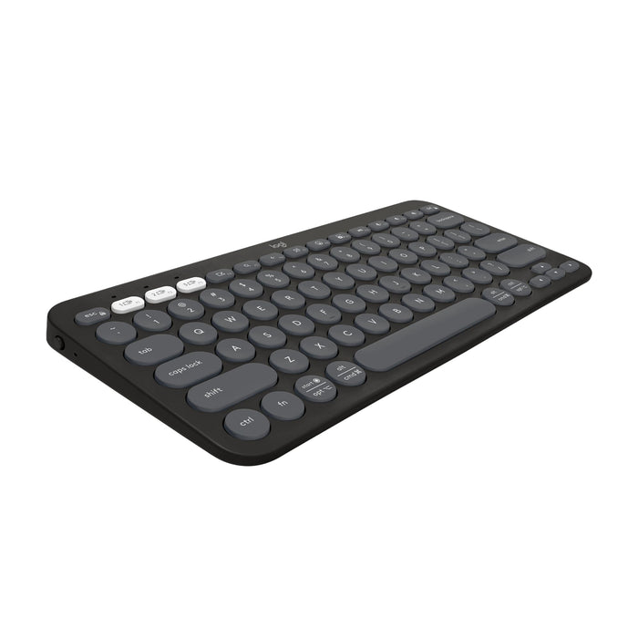 Logitech Pebble Keys 2 K380s Multi-Device Bluetooth Wireless Keyboard Customizable Shortcuts Slim and Portable Easy-Switch Windows mac iPad Android Chrome - Tonal Graphite (Renewed)