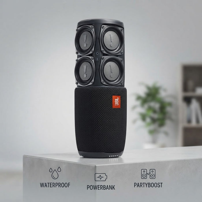 JBL Charge 4 Portable Waterproof Wireless Bluetooth Speaker - Black (Renewed)