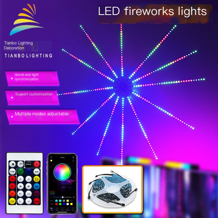 Bluetooth LED Firework Light Strip with Music Sync – RGB Decor