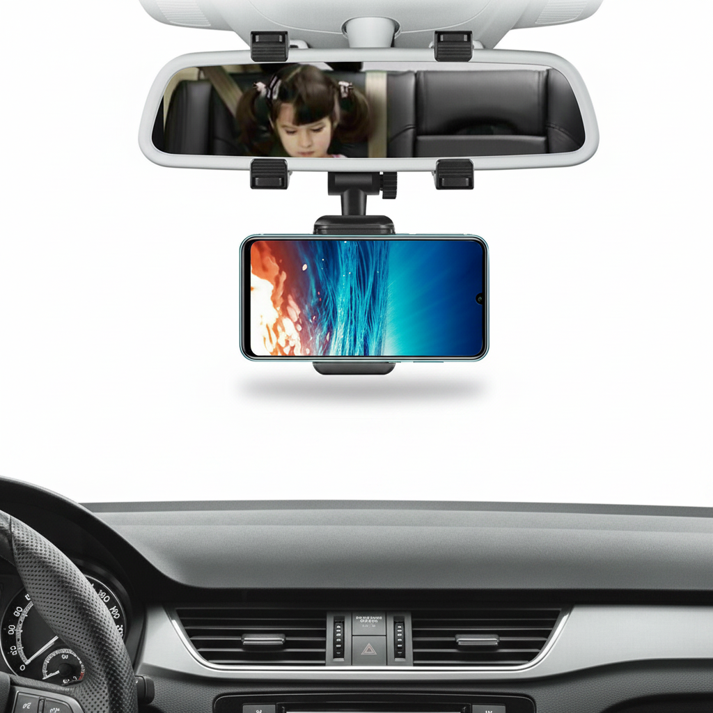 Universal 360 Rotation Car Rear View Mirror Mount Stand GPS Cell Phone Holder US