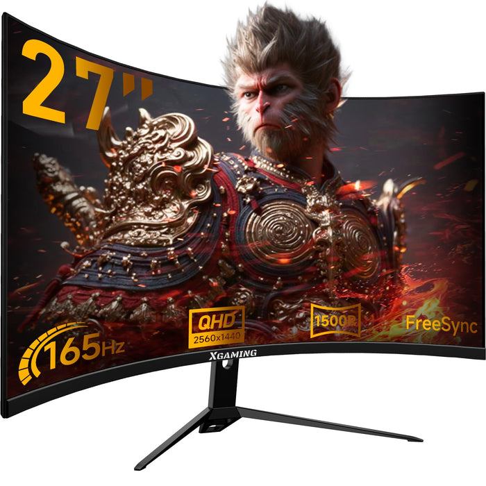 27" Curved QHD Gaming Monitor (165Hz, Built-in Speakers)