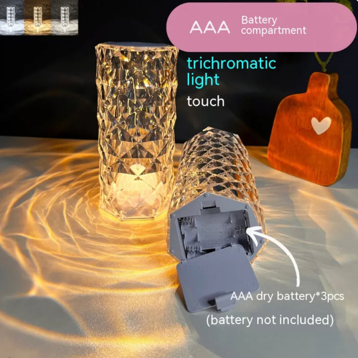 Romantic Crystal Rose LED Lamp