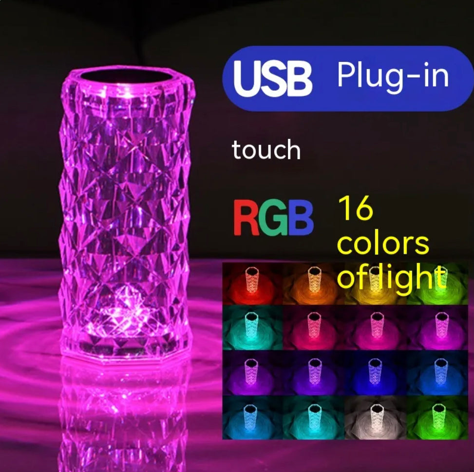 Romantic Crystal Rose LED Lamp