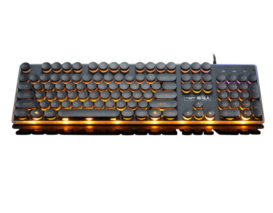 Neon Glow Retro Gaming Keyboard – Rainbow Backlit 104-Key