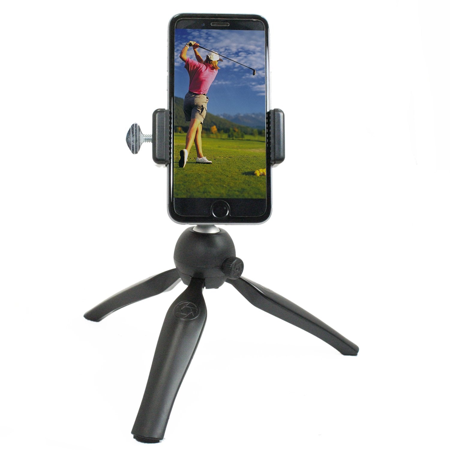 Golf Gadgets® - Folding Tripod Swing Recording System | Smartphone Tripod Setup. Great for The Range or Course. Compatible with Most Phones. (Tripod Phone Mount)