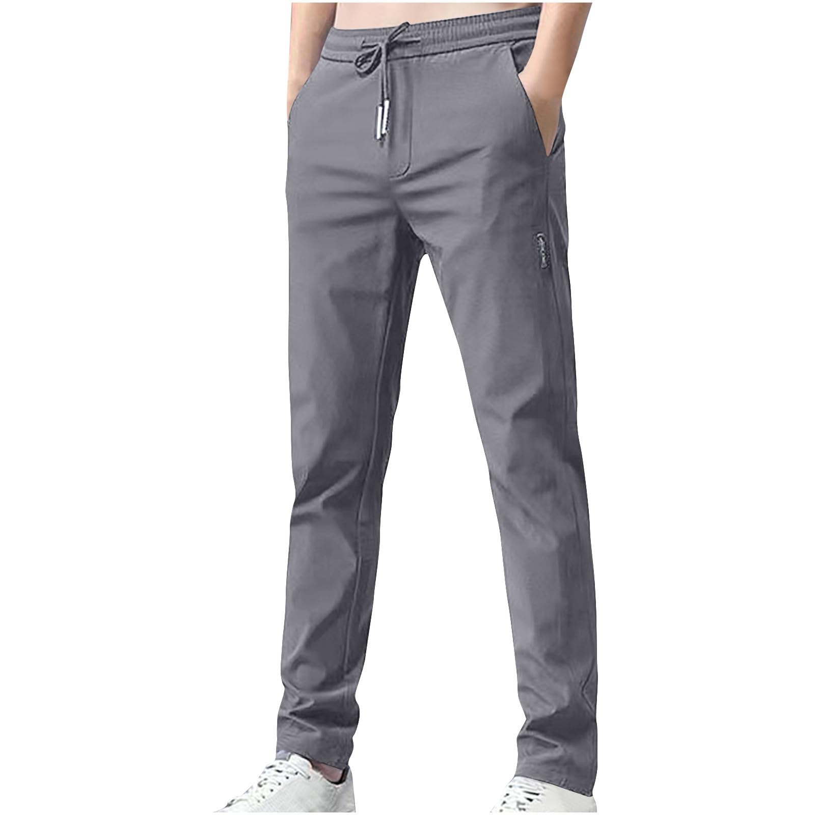 generic Next Day Delivery Items Prime Golf Pants Men Straight Fit Trousers Fashion Running Tapered Jogger Pants Summer Cool Ice Silk Men Clothes Breathable Dark Gray 4X-Large