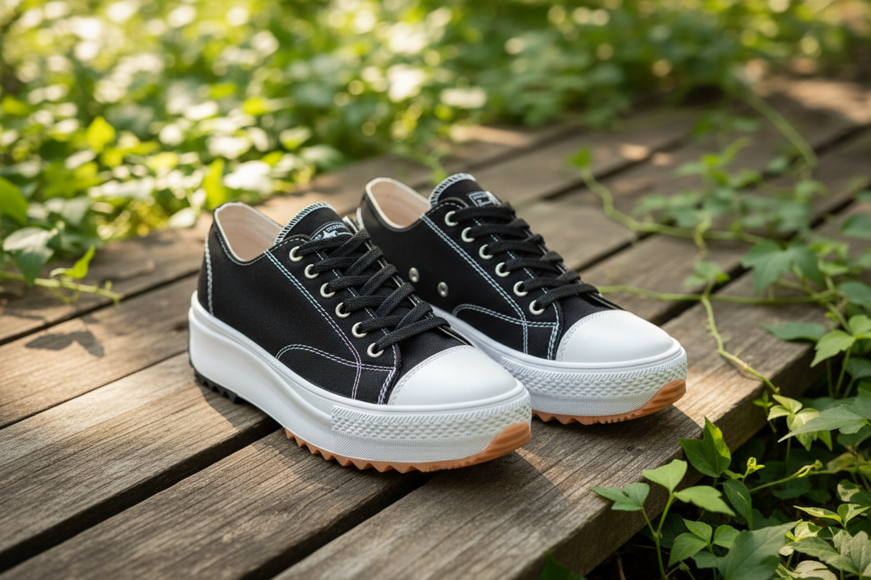 Flat Lace-Up Sneakers Lifestyle Shot